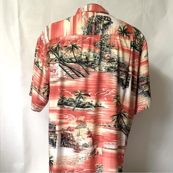 Vintage Kalaheo Hawaiian Camp Shirt Tropical Beach Palm Trees Mountains XXL - Picture 2 of 8